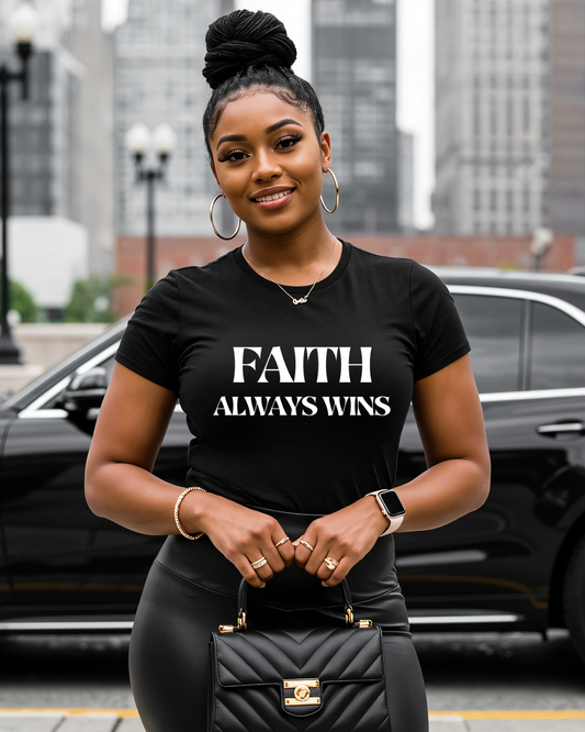 “FAITH ALWAYS WINS” T-SHIRT | CHRISTIAN MOTIVATION & TRUST GOD TEE
